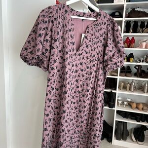 Madewell Mauve Floral Midi Dress